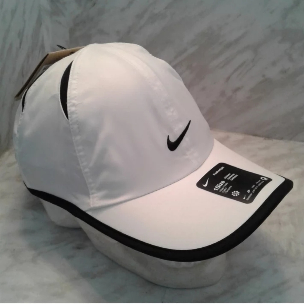 NWT Nike Aerobill Feather-light Dri-Fit Unisex Golf Running Tennis Hat Cap white